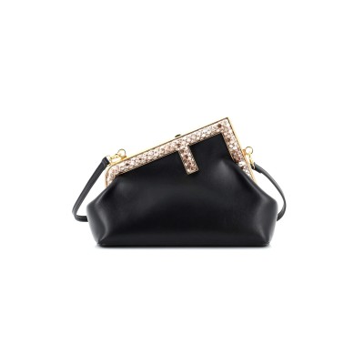 FENDI FIRST BAG LEATHER WITH PYTHON SMALL (24*18*10cm) 